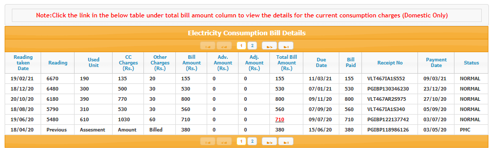 Electricity Bill Details - tneb bill online pay