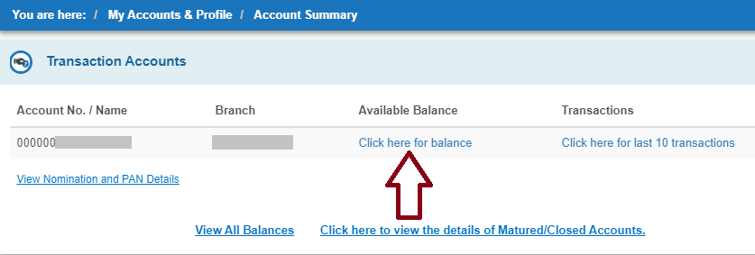 Click For Your SBI Balance Checking