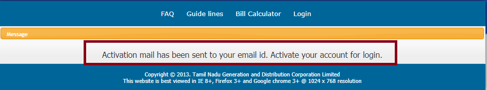 Activate Your Account - tneb bill online pay