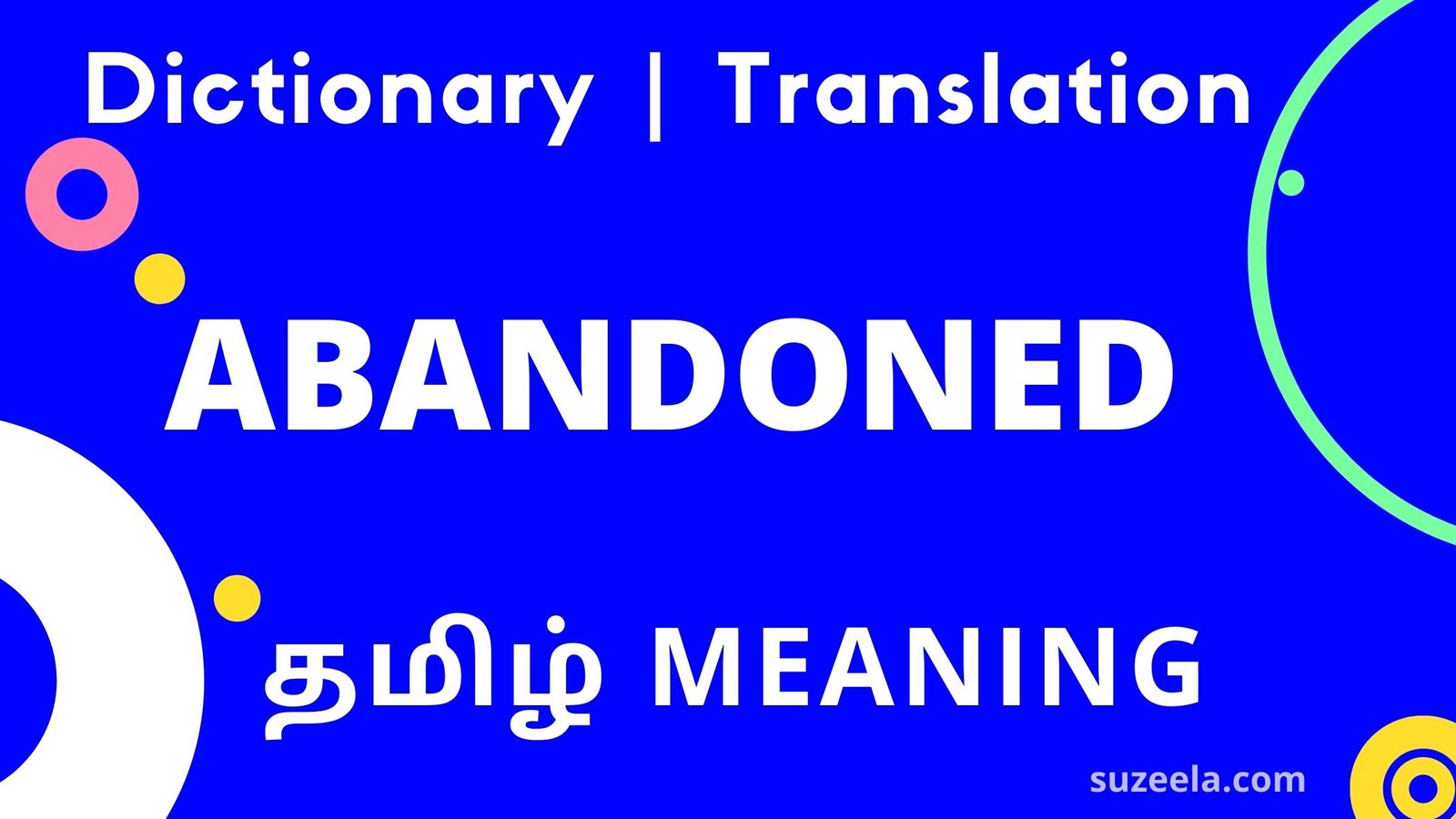 Abandoned Meaning in Tamil